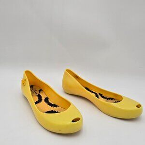Melissa x Vivienne Westwood Anglomania Yellow Peep Toe Ballet Flats